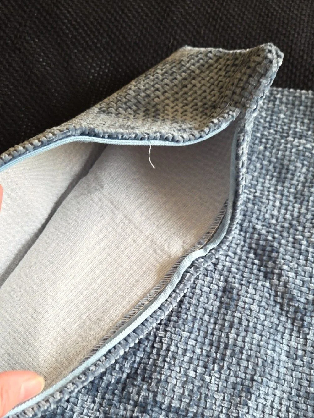 Textured Blue Square Pillow Cover, Zip Closure NWOT